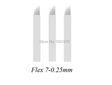 Agujas Microblading - Pack de 5 - Aguja para el retoque - 7 puntas de 0.25mm