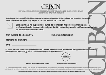 Certificado Higiénico Sanitario España